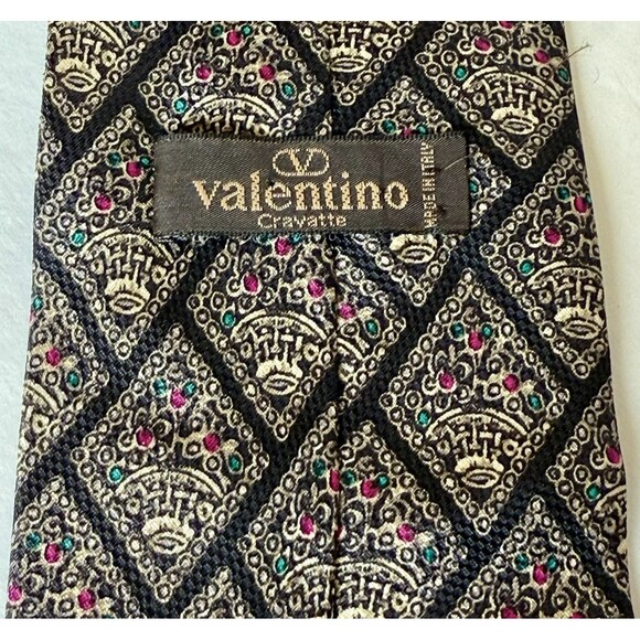 VALENTINO 100% SILK TIE CRAVATTA NECKTIE VINTAGE MADE IN ITALY - Picture 5 of 6